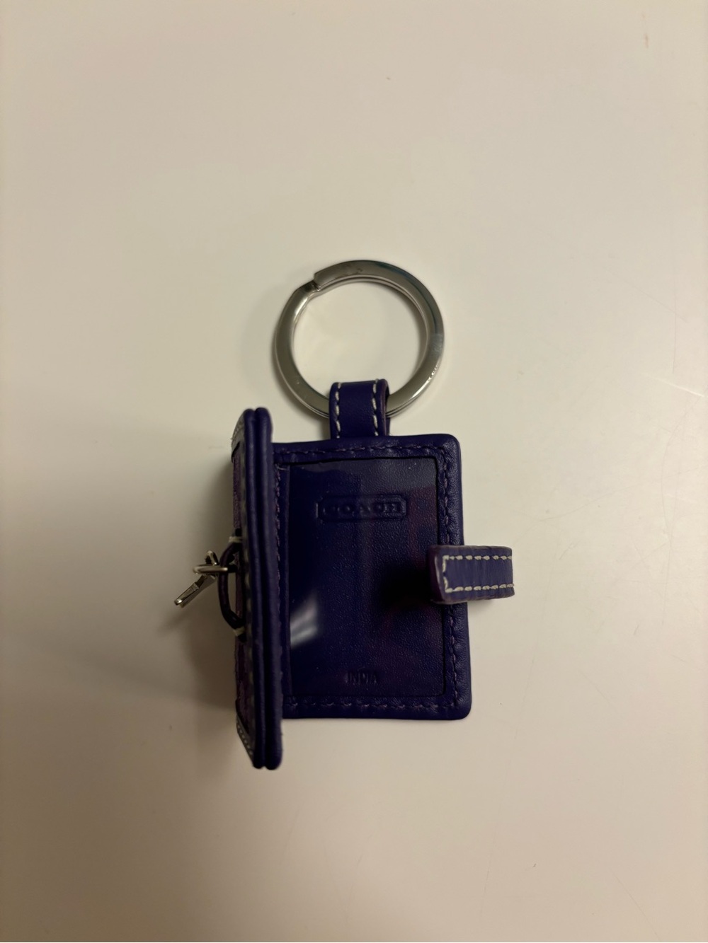 Coach Purple Signature Photo Book Keychain - Picture 4 of 5
